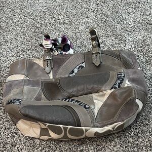 Coach Patchwork Tote Bag - Gray and Cream